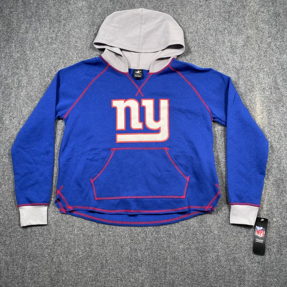 Mens Logo Athletic New York‎ Giants NFL Football Hoodie Sweatshirt Blue Large